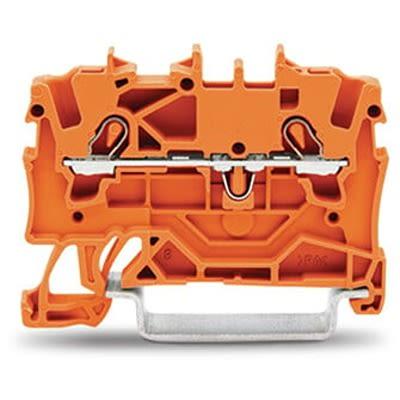 WAGO Svorkovnice pro montáž na lištu DIN 2001-1202, řada: TOPJOB S, 600V Oranžová 1.5mm² 1 Klecová svorka ATEX, EAC Ex,
