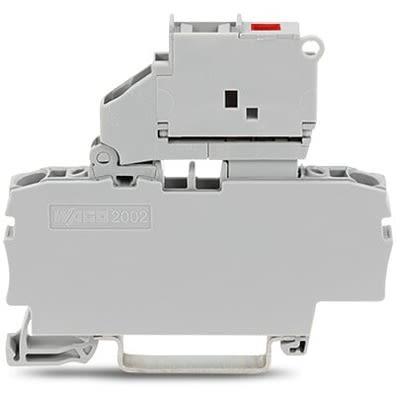 WAGO Svorkovnice s pojistkou 2002-1611/1000-542, řada: TOPJOB S, 65V Šedá 2.5mm² 1 Zásuvný Jištěný IECEx/ATEX/CSA