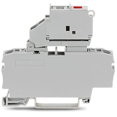 WAGO Svorkovnice s pojistkou 2002-1611/1000-836, řada: TOPJOB S, 250V Šedá 2.5mm² 1 Zásuvný Jištěný IECEx/ATEX/CSA
