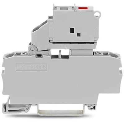 WAGO Svorkovnice s pojistkou 2002-1611/1000-867, řada: TOPJOB S, 250V Šedá 2.5mm² 1 Zásuvný Jištěný IECEx/ATEX/CSA