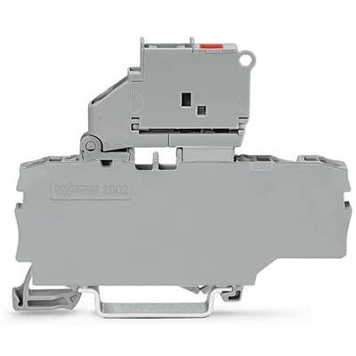 WAGO Svorkovnice s pojistkou 2002-1711/1000-836, řada: TOPJOB S, 250V Šedá 2.5mm² 1 Zásuvný Jištěný IECEx/ATEX/CSA