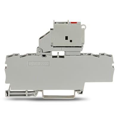 WAGO Svorkovnice s pojistkou 2002-1811/1000-836, řada: TOPJOB S, 250V Šedá 2.5mm² 1 Zásuvný Jištěný IECEx/ATEX/CSA