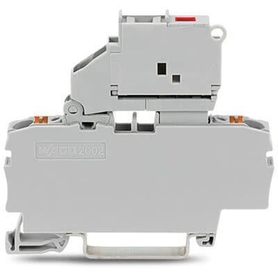WAGO Svorkovnice s pojistkou 2202-1611/1000-542, řada: TOPJOB S, 65V Šedá 2.5mm² 1 Zásuvný Jištěný IECEx/ATEX/CSA