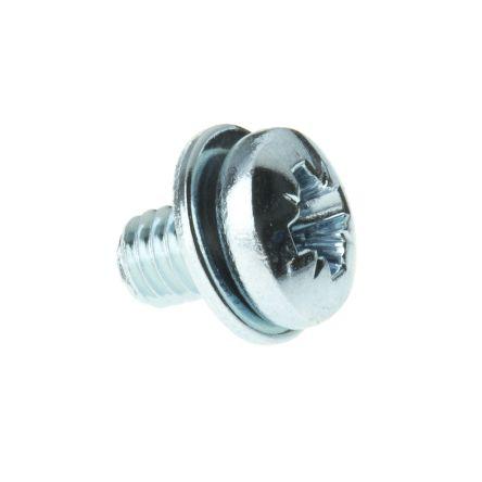 RS PRO Šroub s podložkami, Lesklý zinek, Ocel Kónická, délka: 20 mm Obyčejný