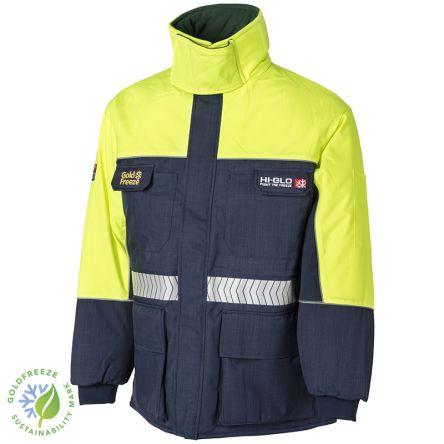 Goldfreeze Bunda Unisex, SC: 2XL, Žlutá, Tmavomodrá Vodotěsný, Vysoká viditelnost, Vzdušné, řada: 3905340 EN 342