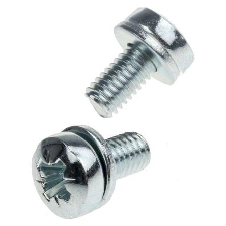 RS PRO Šroub s podložkami, Lesklý zinek, Ocel Kónická, délka: 20 mm Obyčejný