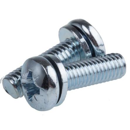 RS PRO Šroub s podložkami, Lesklý zinek, Ocel Kónická, délka: 20 mm Obyčejný