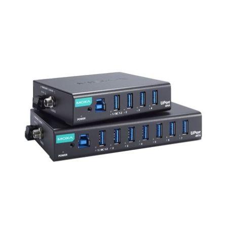 Rozbočovač USB UPORT 404A, standard: USB 3.2 USB, počet portů USB: 4 USB 85 mm MOXA 27 mm 100mm