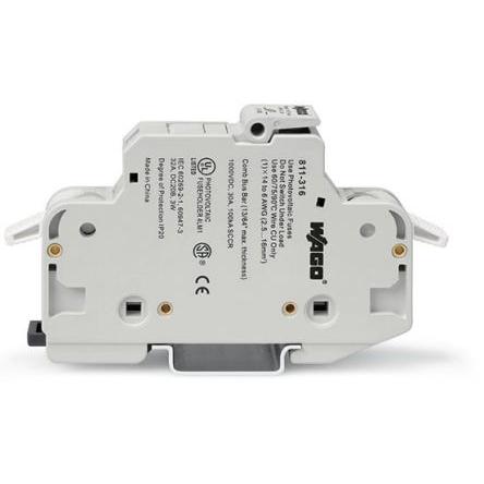 Držák pojistek 30A 600V ac WAGO 10 x 38 mm 3pólový