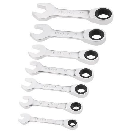 Sada kombinovaných klíčů, počet kusů: 7, Chrom-vanadová ocel, 8 mm, 10 mm, 12 mm, 13 mm, 14 mm, 17 mm, 19 mm Stanley