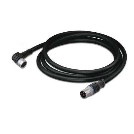 Kabel pro snímače a ovladače, A: Vnitřní, A: M8, Pravoúhlý 3, B: M12, Přímý, B: Vnější, 60V 3, IP67, řada: 756 WAGO 1 m