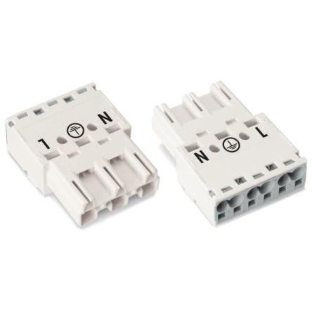 WAGO Konektor pro osvětlení, řada: 770 Kabel Vnější Zástrčka Klecová svorka, IP20 barva Bílá, formát pólů: 3, počet