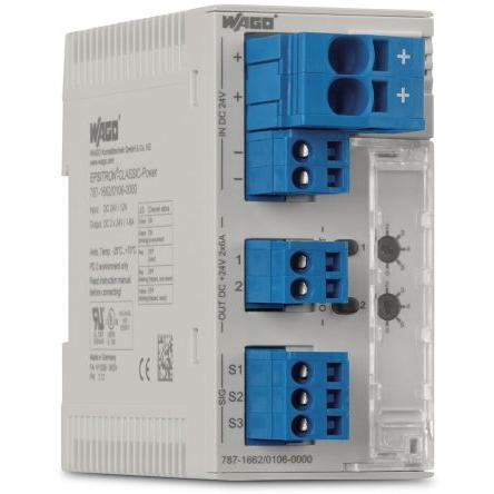 WAGO Elektronický jistič, řada: 787, počet kanálů: 2, 10A Lišta DIN, šířka: 45mm, hloubka: 115.5 mm, délka: 90 mm, 15 A
