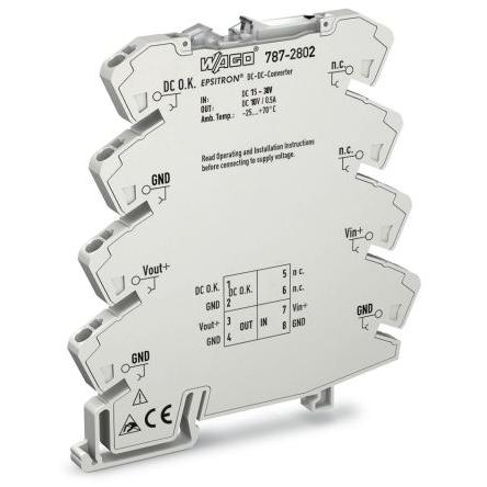 WAGO Měnič DC/DC 787, výstup: 10V dc 24 V dc, Vin 24V dc 500 mA, Vin 24V dc 5 W -25 °C 70 °C Lišta DIN