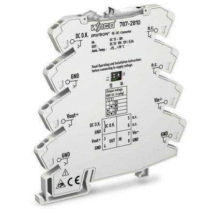 WAGO Měnič DC/DC 787, výstup: 15V dc, 30 V dc 24 V dc, Vin 24V dc 500 mA, Vin 24V dc 2.5 W -25 °C 70 °C Lišta DIN