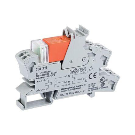 WAGO Modul relé 110V dc DPDT Lišta DIN 788 6mA