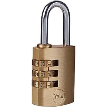 Yale1 Kombinovaný visací zámek Kombinovaný visací zámek, Mosaz Vnitřní 5 mm třmen 32mm
