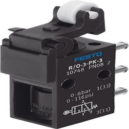 Mechanický ventil, řada: R/O Páka s válečkem 2.5 mm, materiál tělesa: POM 10748, teplotní rozsah: 60 °C, teplotní