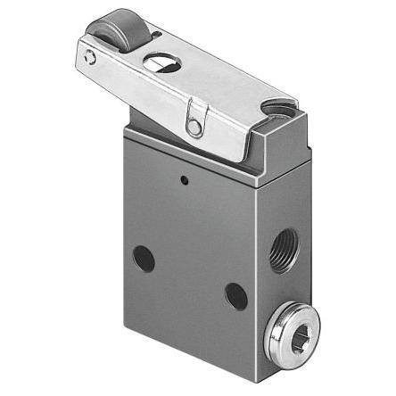 Mechanický ventil, řada: RS Páka s válečkem G 1/8 G, materiál tělesa: Eloxovaný hliník 2272, teplotní rozsah: +60 °C,