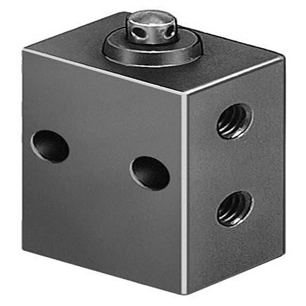 Mechanický ventil, řada: V-3 M5 Metrické, materiál tělesa: Tlakově litý zinek 3626, teplotní rozsah: +60 °C, teplotní