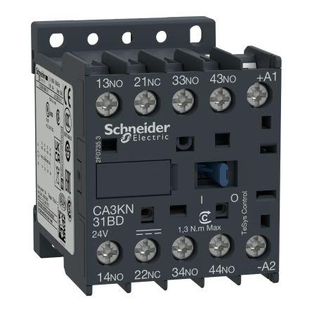 Schneider Electric 3 NO, 1 NC Stykač napětí ve vinutí 24V dc 4pólový 10 A 690V ac s 3 NO, 1 NC kontakty 24V dc Řídicí
