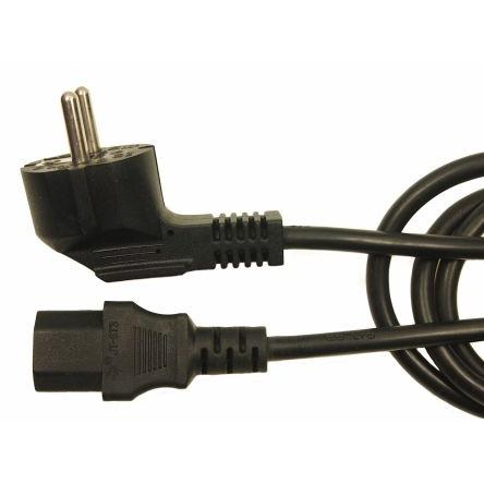 Napájecí šňůra 2.5 m, Černá, A: CEE 7/7, B: IEC C13 Polyvinylchlorid, 250V RS PRO