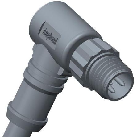Kulatý konektor, počet kontaktů: 3, velikost: M8 Amphenol Industrial, pohlaví kontaktu: Vnější, orientace těla: Pravý