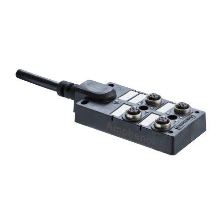 Amphenol Industrial Rozváděč M12 4portový, řada: DB12-5A4CAB-DPS7BXX 99m kabel, 30V 4A M12