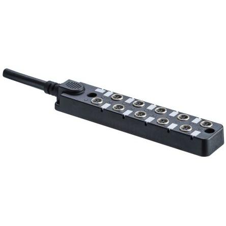 Amphenol Industrial Rozváděč M8 s kabelem, řada: DB8-3A6CAB-SPS7BXX 6cestná, 30V 6A M8