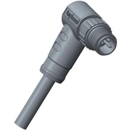 Kulatý konektor, počet kontaktů: 3, velikost: M8 Amphenol Industrial, pohlaví kontaktu: Vnější, orientace těla: Pravý