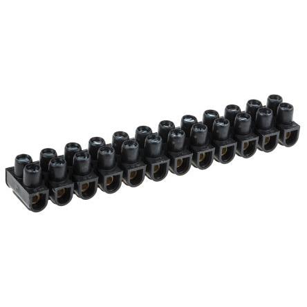 Legrand Pás Terminal 2.5mm², Přímá Černá, počet cest: 12 24A, 2.5mm², 400V Šroubová