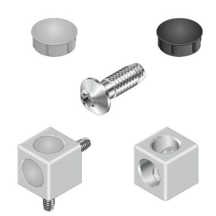 Bosch Rexroth Víčko rohového držáku, Polypropylen barva Šedá, pasuje do drážky : 10 mm