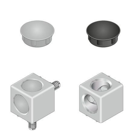Bosch Rexroth Víčko rohového držáku Krytka, Polypropylen barva Černá, pasuje do profilu: D18, pasuje do drážky : 8 mm