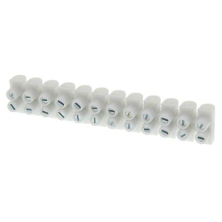 Legrand Pás Terminal 2.5mm², Přímá Bílá, počet cest: 12 24A, 2.5mm², 400V Šroubová