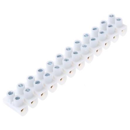 Legrand Pás Terminal 10mm², Přímá Bílá, počet cest: 12 57A, 10mm², 400V Šroubová