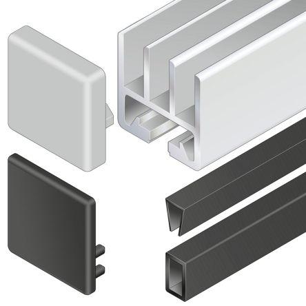 Bosch Rexroth Obdélníková krytka Krytka, Polypropylen barva Šedá, pasuje do profilu: 45 x 45 mm, pasuje do drážky : 10