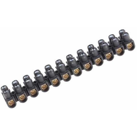 Legrand Pás Terminal 10mm², Přímá Černá, počet cest: 12 57A, 10mm², 400V Šroubová