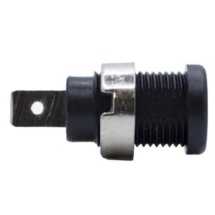 Mueller Electric Banánkový konektor, 4 mm, 1kV, 35A, Černá, Vnější Pájecí očko, materiál kontaktu: Mosaz, pokovení