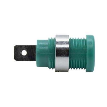 Mueller Electric Banánkový konektor, 4 mm, 1kV, 35A, Zelená, Vnější Pájecí očko, materiál kontaktu: Mosaz, pokovení
