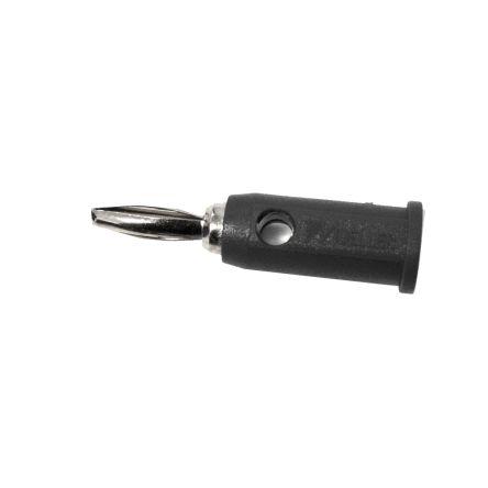 Mueller Electric Banánkový konektor, 4 mm, 250V, 5A, Černá, Vnější zásuvný modul, délka: 1.55 in, pokovení kontaktu: