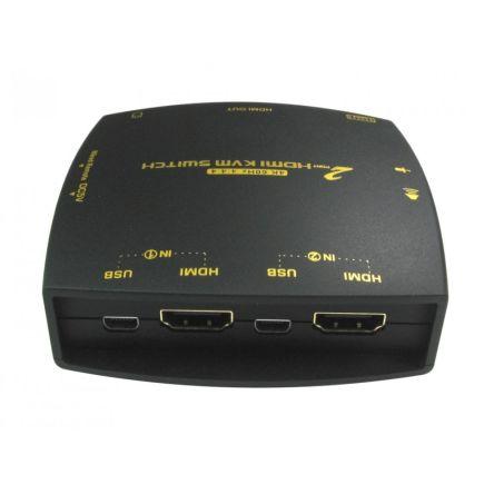 Přepínač KVM, 3,5 mm stereo 2portový USB, počet zobrazení: 2 2 NewLink, video připojení: HDMI 4000