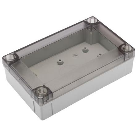 Fibox Pouzdro, řada: MNX IP67, IP66 Nestíněný barva Šedá IK08 barva Kouřová transparentní Polykarbonát 130 mm 35 mm 80
