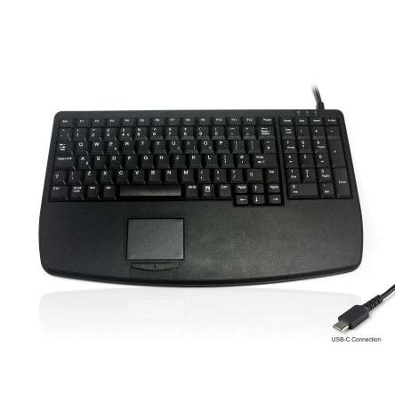 Klávesnice s touchpadem, model: KYB500-730V2C, Kabelový, Černá, USB Kompaktní QWERTY (Velká Británie) x 20 mm x 374mm