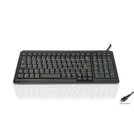 Klávesnice, model: KYB500-K103-US, Kabelový, Černá, USB Kompaktní QWERTY (USA) x 20 mm x 370mm Ceratech