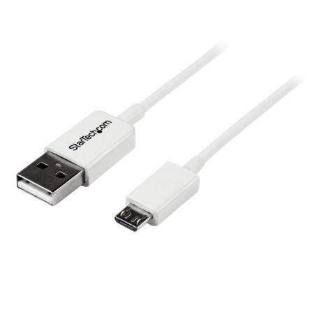 StarTech.com Kabel USB Vnější, řada: USBP, A: USB 2.0 Typ A, 500 mm Vnější, Bílá, B: Micro USB typ B