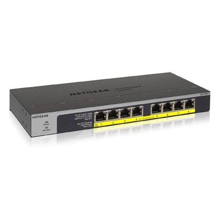 Ethernetový přepínač, model: GS108LP 8portový Netgear Neřízený Napájení přes síť Ethernet