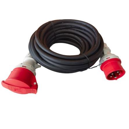 RS PRO Prodlužovací kabel, řada: RS PRO, délka kabelu: 10 m 1 zásuvek, 400V CEE 400 V-16 A, IP44 Černá, Černá Neopren