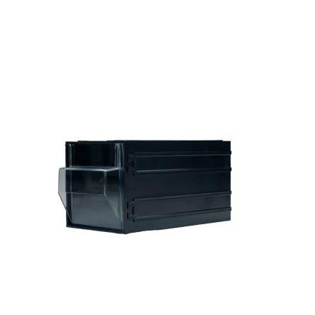 Zásuvková jednotka 1 Černá, Průhledné Polystyren Průhledné zásuvky 112 mm x 112mm x 133 mm RS PRO