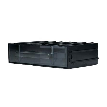 Zásuvková jednotka 1 Průhledné, Černá Polystyren Průhledné zásuvky 225 mm x 56mm x 133 mm RS PRO