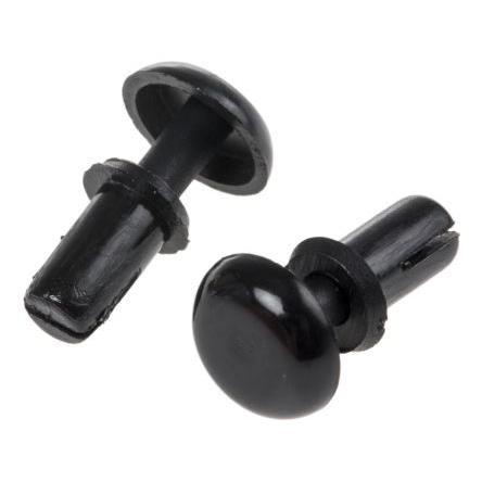Essentra Nýt, Nylon, délka nýtu: 6.1 mm, Obyčejný Zacvaknutí, průměr nýtu: 3 mm tloušťka 4 mm
